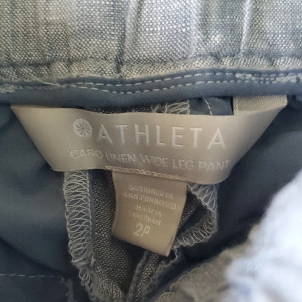 Athleta Light Blue Jean Type Pants with Drawstring - Picture 2 of 6